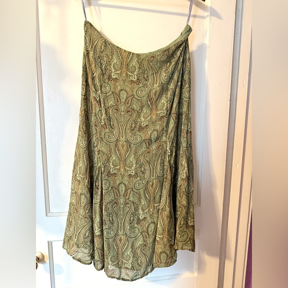 90s Green Paisley Skirt